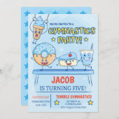 体操誕生日招待状ボーイ 招待状 (正面/裏面)