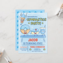 体操誕生日招待状ボーイ