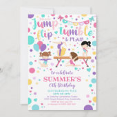 体操誕生日招待状体操パーティー 招待状 (正面)