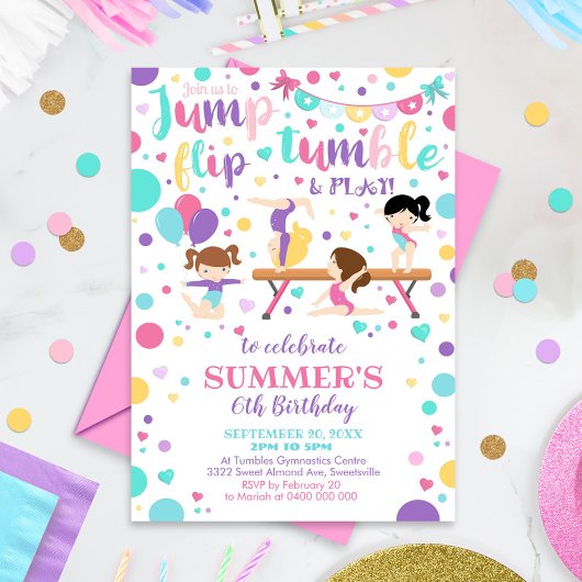 体操誕生日招待状体操パーティー 招待状