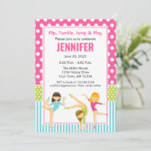 体操誕生日招待状女の子パーティー 招待状 (スタンド正面)