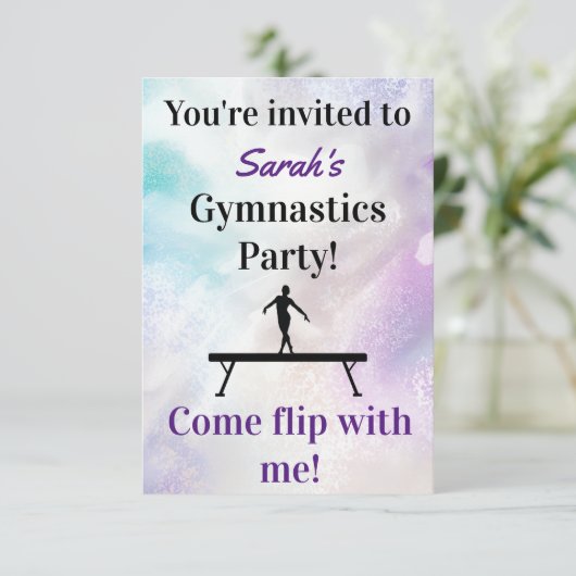 体操誕生日招待状 |体操パーティー 招待状 (スタンド正面)