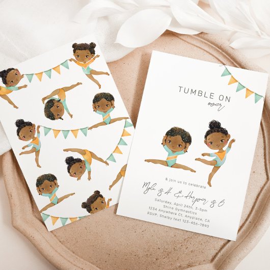 体操誕生日招待状 |姉妹 招待状