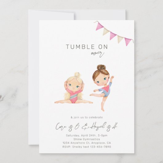 体操誕生日招待状 招待状 (正面)