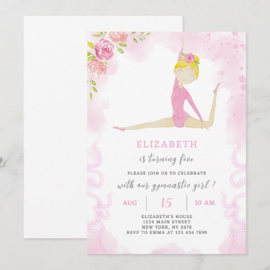 体操誕生日招待状 招待状 (正面/裏面)