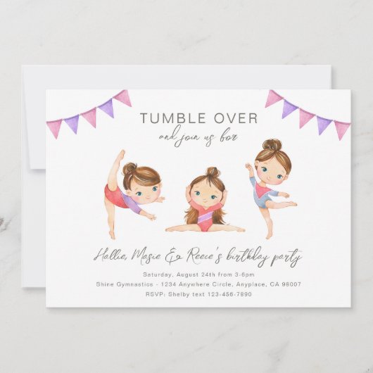 体操誕生日招待状 招待状 (正面)