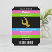 体操誕生日金ゴールドグリッター招待状 招待状 (スタンド正面)