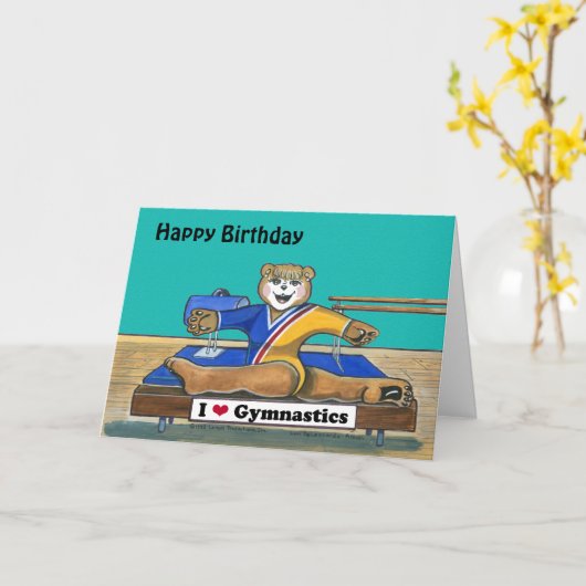 体操誕生日 カード (黄色い花)