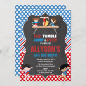 体操赤白青五輪誕生日 招待状 (正面/裏面)