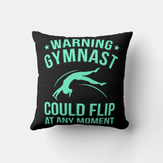 体操選手が体操競技のスポーツ値リストを反転 クッション (裏面)