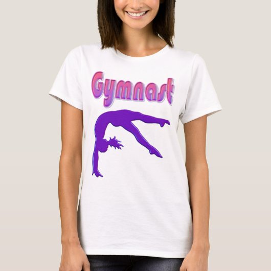体操選手のパワータンブリング 紫メタリック Tシャツ (正面)