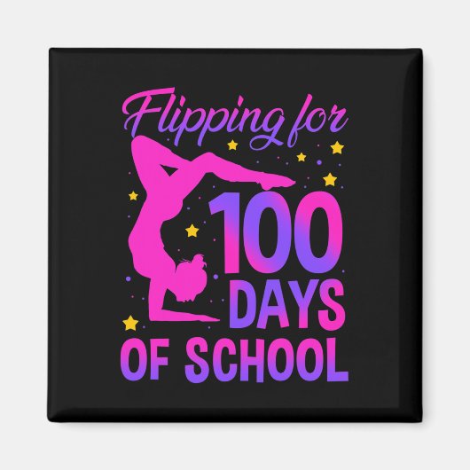 体操選手の100日のフリッピング マグネット (正面)