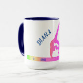 体操選手はバランスビームのコーヒーマグを体操。 マグカップ (正面左)