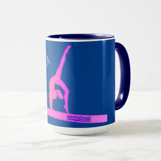 体操選手はバランスビームのコーヒーマグを体操。 マグカップ (正面右)