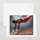 体操選手は平行バーで ポストカード (正面/裏面)