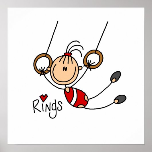 体操選手リングや輪 ポスター (正面)