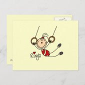 体操選手リングや輪 ポストカード (正面/裏面)