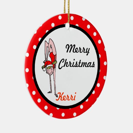 体操選手個人用オーナメントハンドスタンドガール セラミックオーナメント (右)