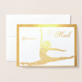 体操選手用パーソナライズされたホイルカード 箔カード (封筒付き正面)