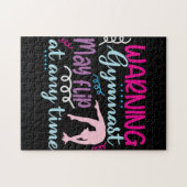 体操選手警告はいつでもフリップする可能性がある ジグソーパズル (横)