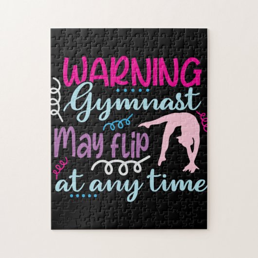 体操選手警告はいつでもフリップする可能性がある ジグソーパズル (縦)