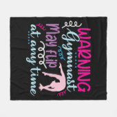 体操選手警告はいつでもフリップする可能性がある フリースブランケット (正面(横))