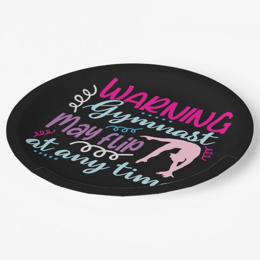 体操選手警告はいつでもフリップする可能性がある ペーパープレート (アングル)