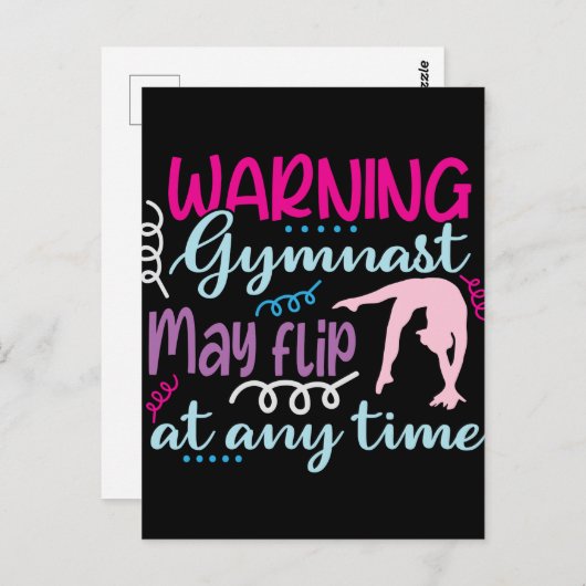 体操選手警告はいつでもフリップする可能性がある ポストカード (正面/裏面)