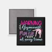 体操選手警告はいつでもフリップする可能性がある マグネット (正面/裏面)
