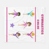 体操選手5名付き体操用毛パーソナライズされた布 フリースブランケット (正面(横))