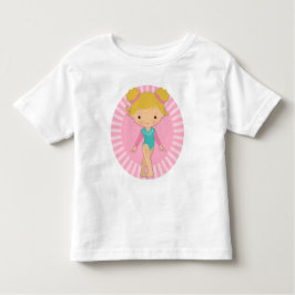 体操選手 – かわいい体操ピンクのアクアブロンドA トドラーTシャツ