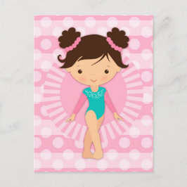 体操選手 – かわいい体操ピンクターコイズ ポストカード