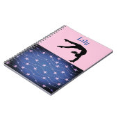 体操選手 ピンクとブルー カスタマイズ ノートブック (左側)