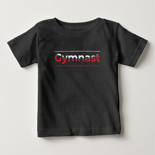 体操選手 – ミニマルモダンリスト体操ワード ベビーTシャツ (正面)