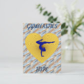 体操金ゴールドハート ポストカード (スタンド正面)