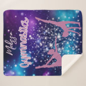 体操銀河系パープルターコイズ パーソナライズされた シェルパブランケット (正面(横))