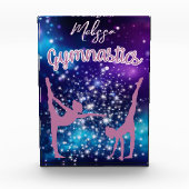 体操銀河系パープルターコイズ パーソナライズされた フォトブロック (正面)