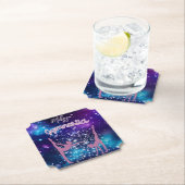 体操銀河系パープルターコイズ パーソナライズされた ペーパーコースター (インサイチュ)