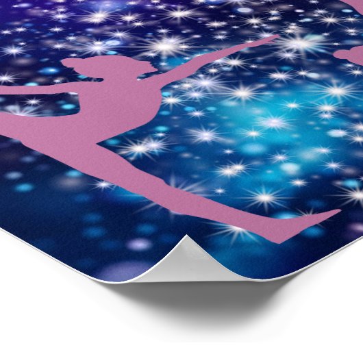 体操銀河系パープルターコイズ パーソナライズされた ポスター (角)