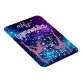 体操銀河系パープルターコイズ パーソナライズされた マグネット (右側)