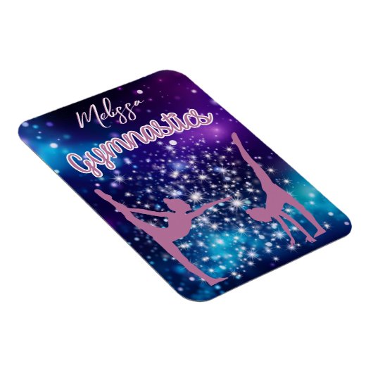 体操銀河系パープルターコイズ パーソナライズされた マグネット (右側)