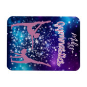 体操銀河系パープルターコイズ パーソナライズされた マグネット (横)