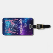 体操銀河系パープルターコイズ パーソナライズされた ラゲッジタグ (正面横)