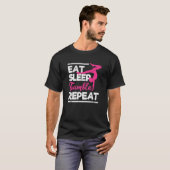 体操食べ体操選手眠タンブル繰り返し Tシャツ (正面フル)