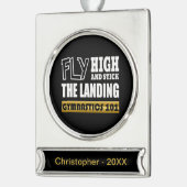 体操101フライ高 – バー体操選手 シルバープレートバナーオーナメント (左)