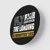 体操101フライ高 – バー体操選手 ラウンド壁時計 (傾斜)