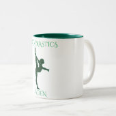 体操2つの調パーソナライズされた子のコーヒーマグ。 ツートーンマグカップ (正面右)