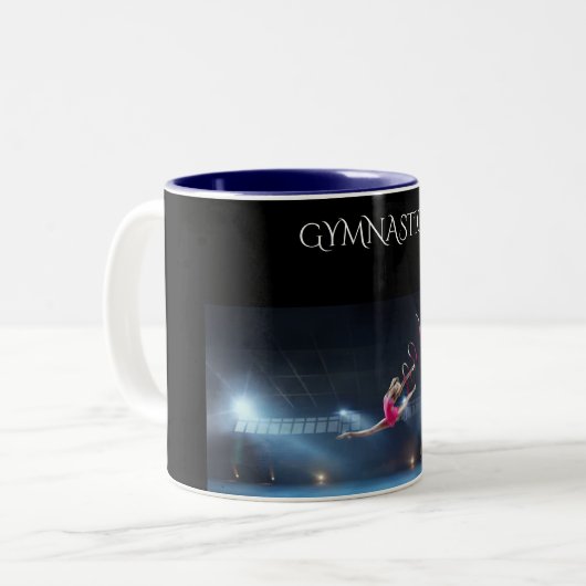 体操2トンのコーヒーマグ。 ツートーンマグカップ (正面左)