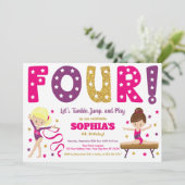 体操4th誕生日招待状 |ホットピンク 招待状 (スタンド正面)