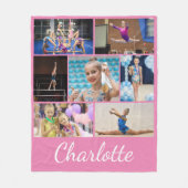 体操7フォトコラージュピンクフリースブランケット フリースブランケット (正面)